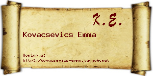 Kovacsevics Emma névjegykártya