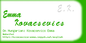 emma kovacsevics business card